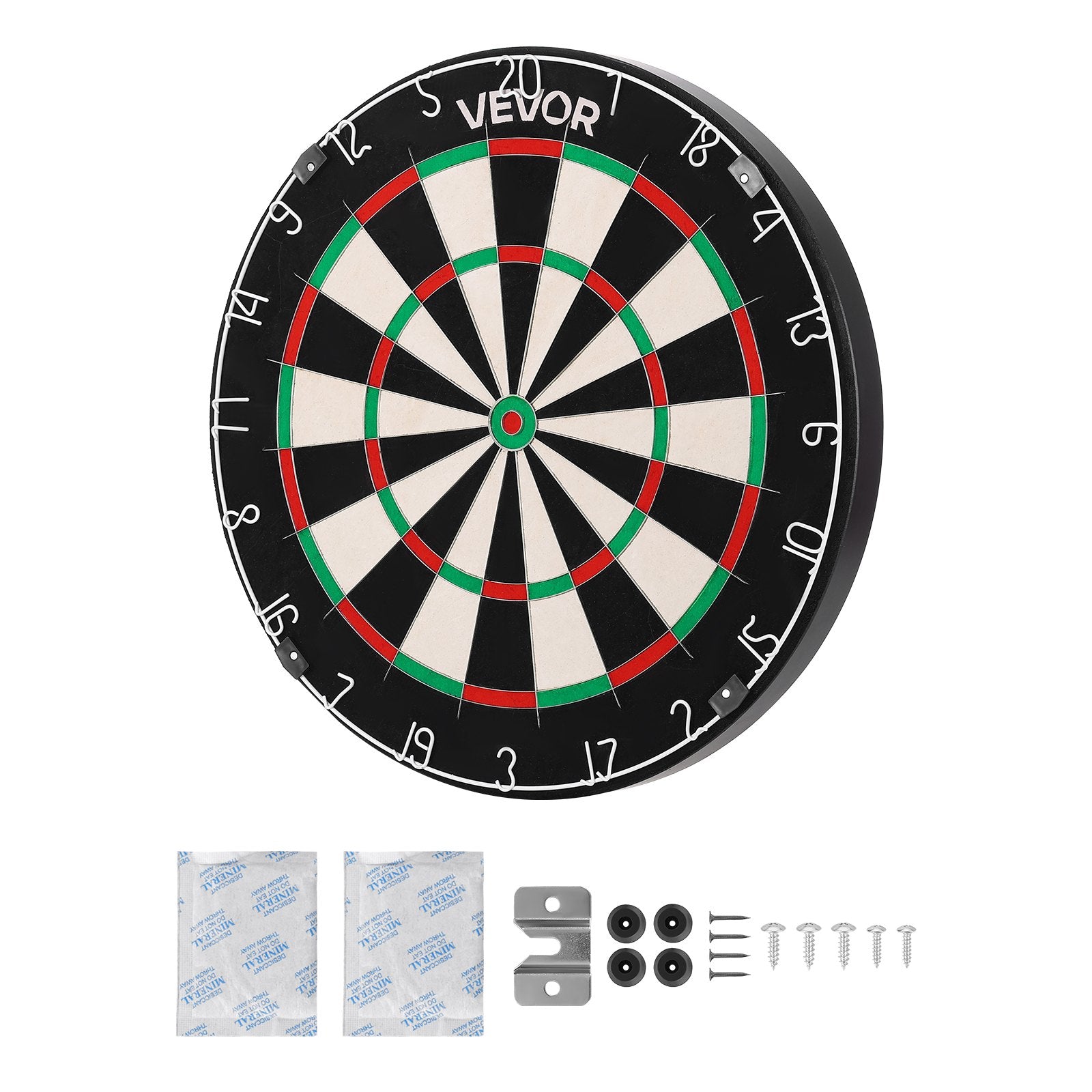 Dart Board, High-Grade Self-Healing Sisal Fiber Dartboard with Staple-Free Bullseye, Blade Wire & Rotating Number Ring, 450mm Professional Dartboard for Home Party Game Room (Darts Not Included)