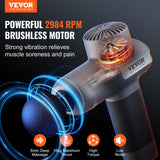 Massagers: VEVOR Massage Gun Deep Tissue, Percussion Muscle Massager for Athletes - with 5 Speed Levels & 6 Massage Heads, 7.4V 2500mAh Batteries, Handheld Electric Massage Gun for Pain Relief, Muscle Relaxation