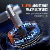 Massagers: VEVOR Massage Gun Deep Tissue, Percussion Muscle Massager for Athletes - with 5 Speed Levels & 6 Massage Heads, 7.4V 2500mAh Batteries, Handheld Electric Massage Gun for Pain Relief, Muscle Relaxation