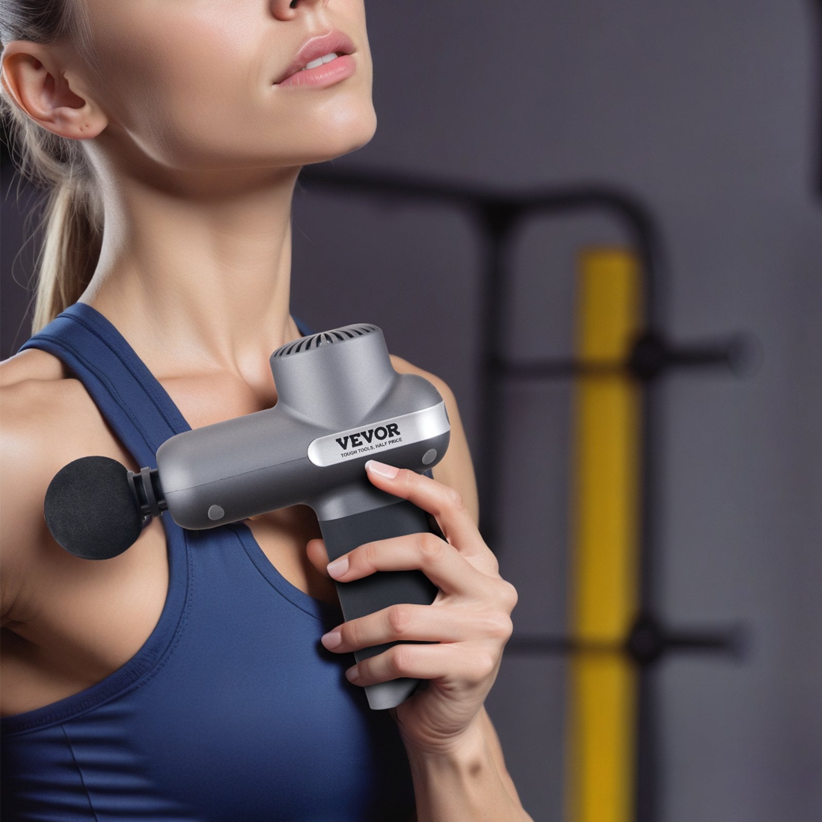 Massagers: VEVOR Massage Gun Deep Tissue, Percussion Muscle Massager for Athletes - with 5 Speed Levels & 6 Massage Heads, 7.4V 2500mAh Batteries, Handheld Electric Massage Gun for Pain Relief, Muscle Relaxation