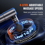Massagers: VEVOR Massage Gun Deep Tissue, Percussion Muscle Massager for Athletes - with 4 Speed Levels & 4 Massage Heads, 12V 2500mAh Batteries, Handheld Electric Massage Gun for Pain Relief, Muscle Relaxation