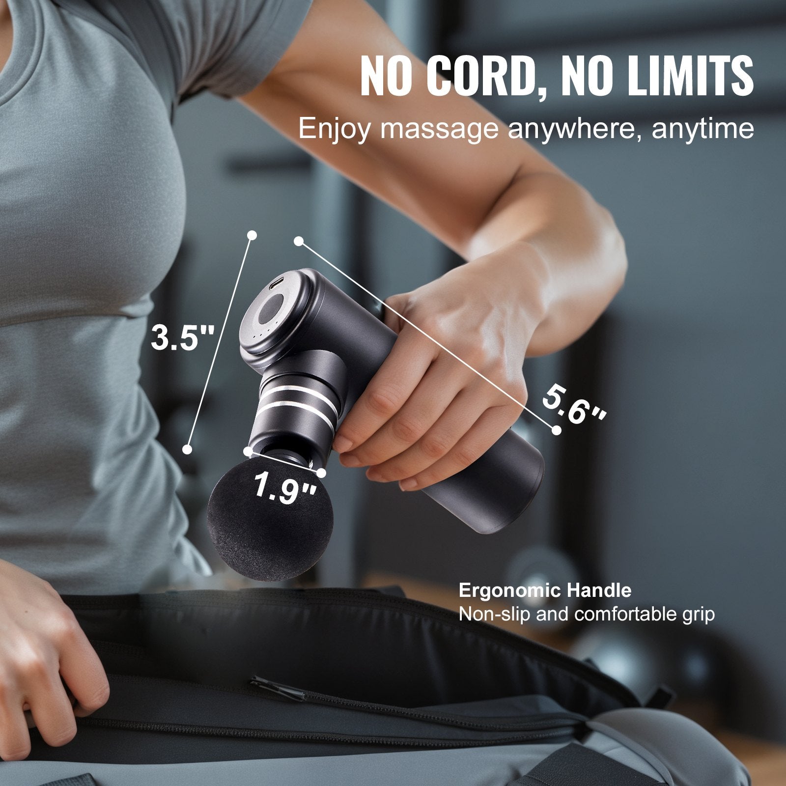 Massagers: VEVOR Massage Gun Deep Tissue, Percussion Muscle Massager for Athletes - with 4 Speed Levels & 4 Massage Heads, 12V 2500mAh Batteries, Handheld Electric Massage Gun for Pain Relief, Muscle Relaxation