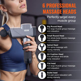 Massagers: VEVOR Massage Gun Deep Tissue, Percussion Muscle Massager for Athletes - with 8 Speed Levels & 6 Massage Heads, 16V 2500mAh Batteries, Handheld Electric Massage Gun for Pain Relief, Muscle Relaxation