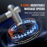 Massagers: VEVOR Massage Gun Deep Tissue, Percussion Muscle Massager for Athletes - with 8 Speed Levels & 6 Massage Heads, 24V 2500mAh Batteries, Handheld Electric Massage Gun for Pain Relief, Muscle Relaxation