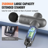 Massagers: VEVOR Massage Gun Deep Tissue, Percussion Muscle Massager for Athletes - with 8 Speed Levels & 6 Massage Heads, 24V 2500mAh Batteries, Handheld Electric Massage Gun for Pain Relief, Muscle Relaxation