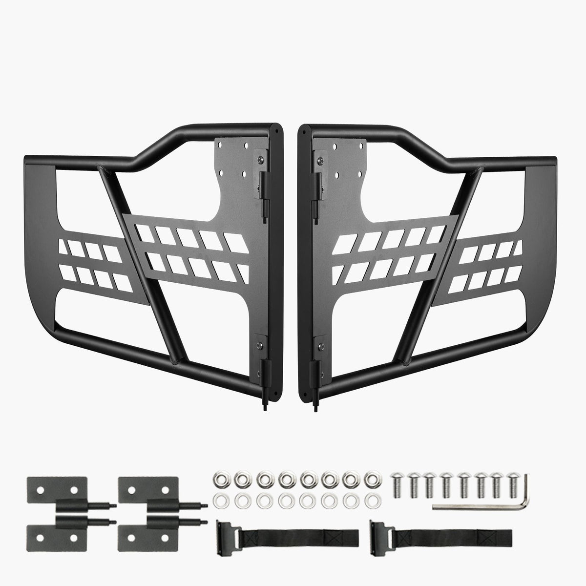 Jeep Tube Doors, 2-Door, Hunting Style Jeep Tubular Door with Heavy-Duty Hinges & OE Latch, Jeep Doors with Rubber Pads & Toughened Steel Tube, Fit for 2007-2018 Jeep Wrangler JK