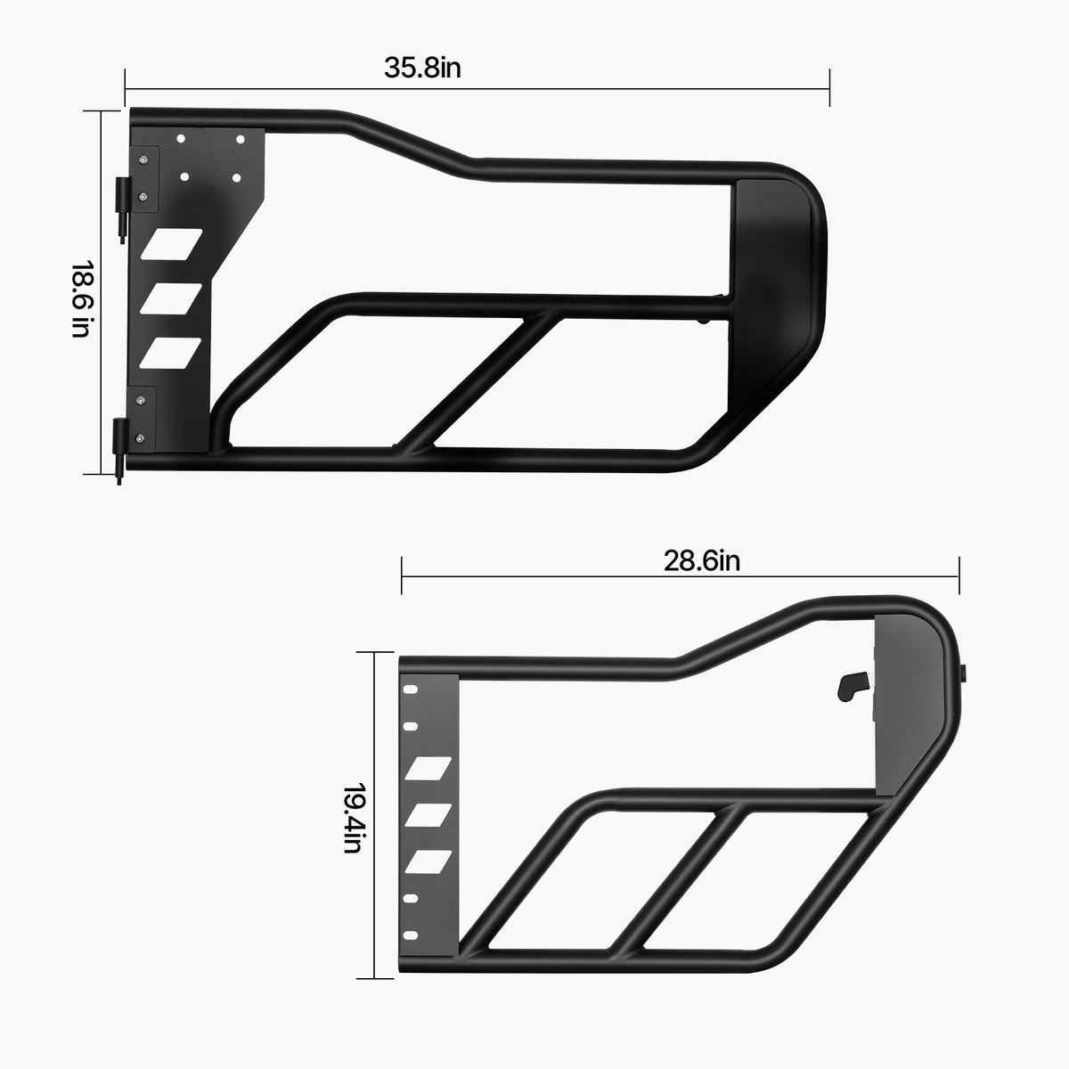 Jeep Tube Doors, 4-Door, Adventure Style Jeep Tubular Door with Heavy-Duty Hinges & OE Latch, Jeep Doors with Rubber Pads & Toughened Steel Tube, Fit for 2007-2018 Jeep Wrangler JK