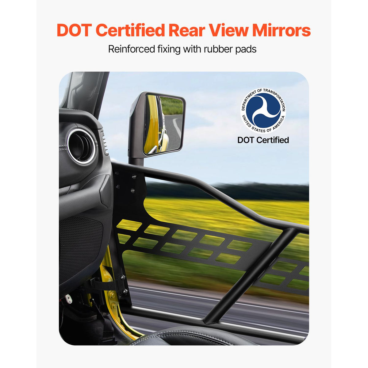 Jeep Tube Doors, 4-Door, Hunting Style Jeep Tubular Door with DOT Certified Rear View Mirrors, Jeep Doors with Rear Mirrors for 2018-2024 Jeep Wrangler JL & 2020-2024 Jeep Gladiator JT