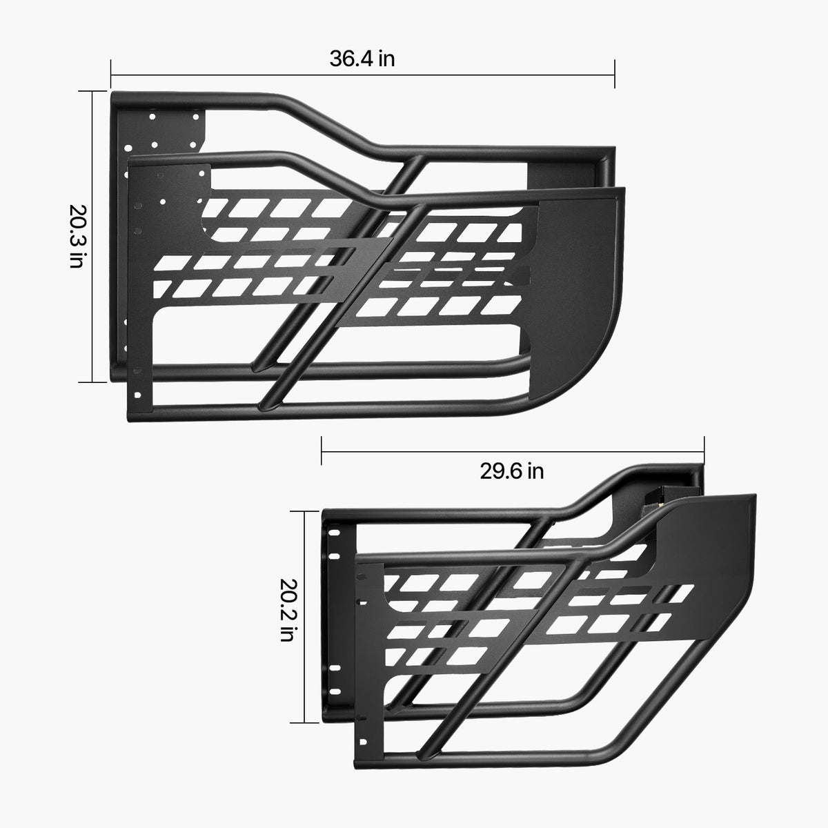 Jeep Tube Doors, 4-Door, Hunting Style Jeep Tubular Door with DOT Certified Rear View Mirrors, Jeep Doors with Rear Mirrors for 2018-2024 Jeep Wrangler JL & 2020-2024 Jeep Gladiator JT