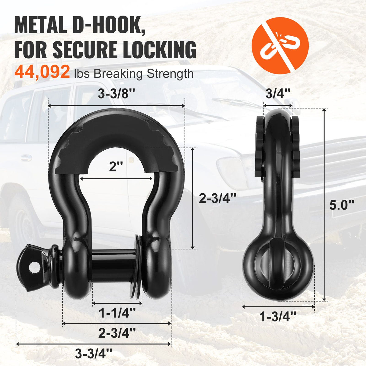 Off-Road Recovery Kit, 7.6 x 914.4 cm, Heavy Duty Winch Recovery Kit with 13608 kg Tow Straps, 20T D-Ring Shackles, Shackle Receiver, Snatch Block Pulley, Gloves, Storage Bag for ATV Jeep Truck