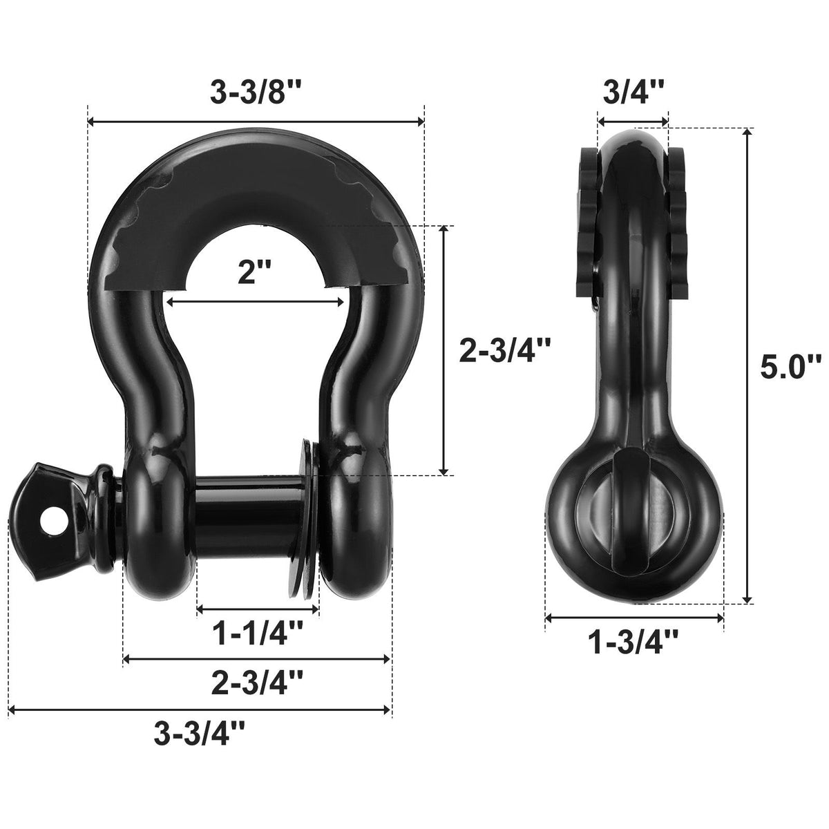 Off-Road Recovery Kit, 7.6 x 914.4 cm, Heavy Duty Winch Recovery Kit with 13608 kg Tow Straps, 20T D-Ring Shackles, Shackle Receiver, Snatch Block Pulley, Gloves, Storage Bag for ATV Jeep Truck