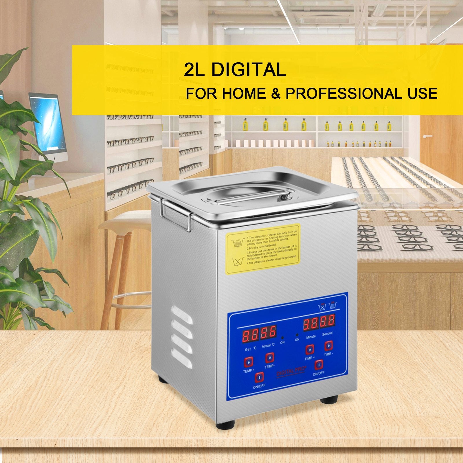 Jewellery Cleaners: VEVOR Ultrasonic Cleaner 2L Jewelry Cleaning with Digital Timer Ultrasonic Cleaning Machine for Jewellery Rings Watches Eyeglasses Dentures Coins Metal Parts Commercial and Home Use