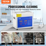 Jewellery Cleaners: VEVOR Ultrasonic Cleaner Machine 3L Stainless Steel Ultrasonic Cleaning Machine Digital Heater Timer Jewelry Cleaning for Commercial Personal Home Use (3L)