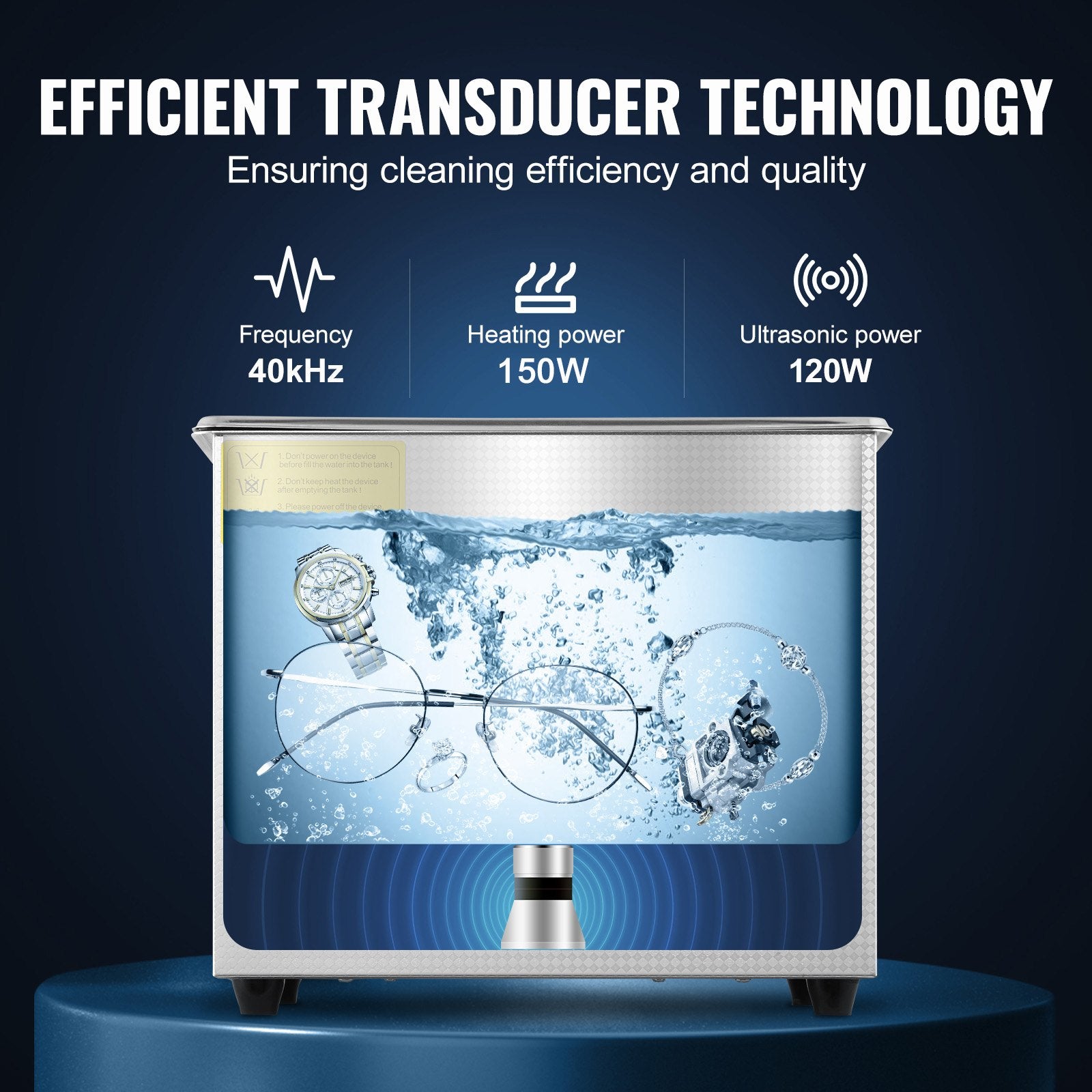 Ultrasonic Cleaner Machine 3L Stainless Steel Ultrasonic Cleaning Machine Digital Heater Timer Jewelry Cleaning for Commercial Personal Home Use (3L)
