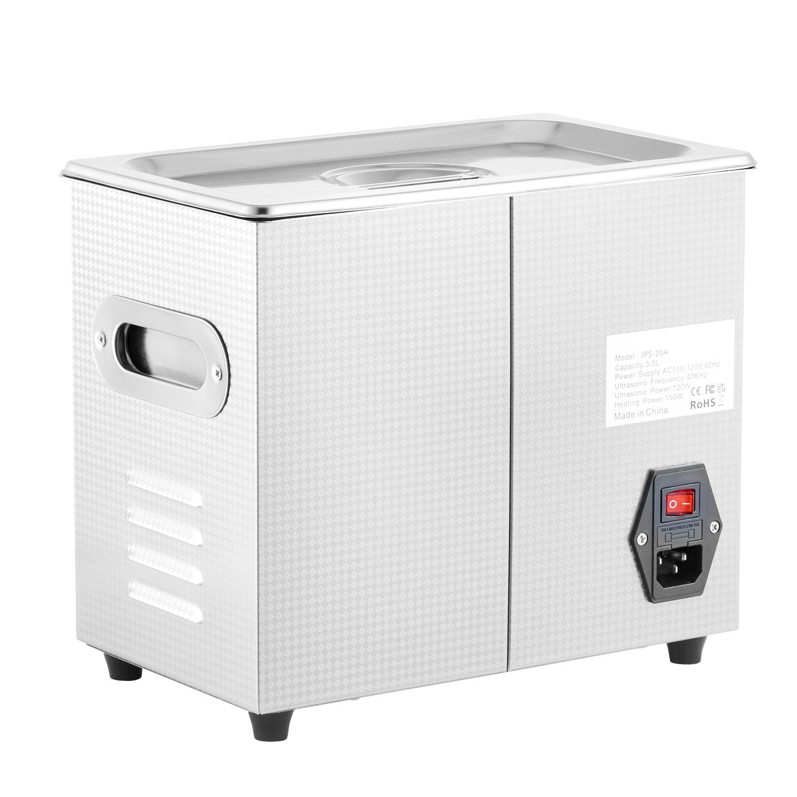 Ultrasonic Cleaner Machine 3L Stainless Steel Ultrasonic Cleaning Machine Digital Heater Timer Jewelry Cleaning for Commercial Personal Home Use (3L)