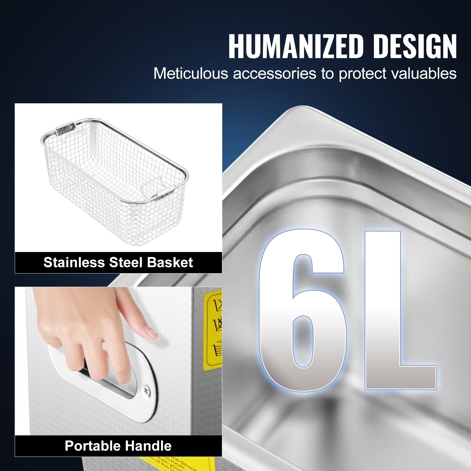 Audio Accessories: Vevor Brand New 6 Liter Stainless Steel Digital Ultrasonic Cleaner w/ Bracket & Drainage System