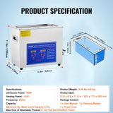 Audio Accessories: Vevor Brand New 6 Liter Stainless Steel Digital Ultrasonic Cleaner w/ Bracket & Drainage System