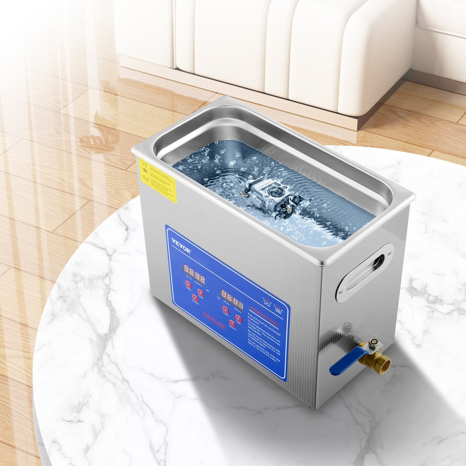 Audio Accessories: Vevor Brand New 6 Liter Stainless Steel Digital Ultrasonic Cleaner w/ Bracket & Drainage System