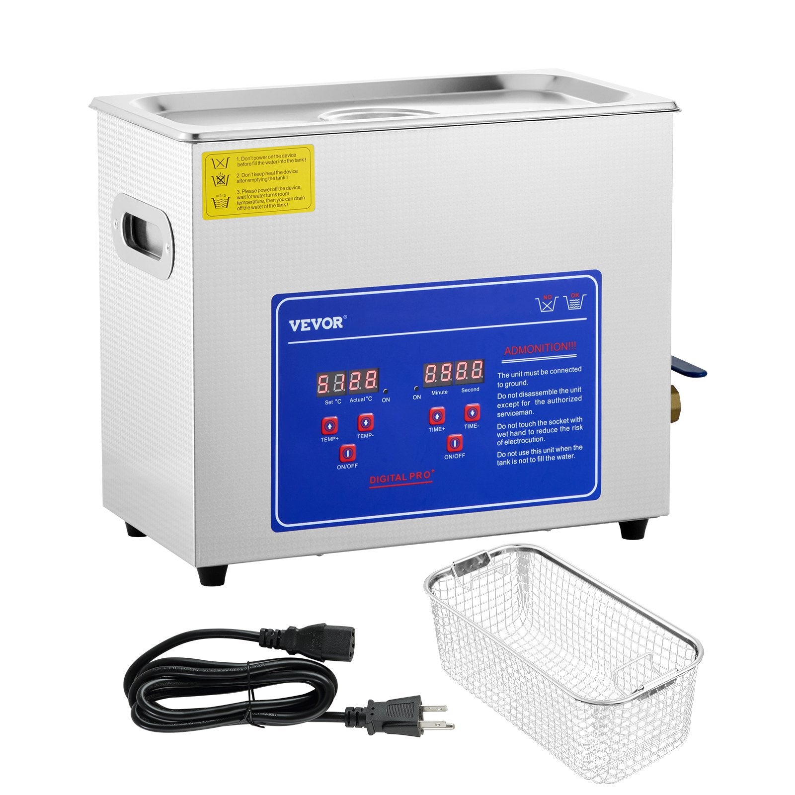 Audio Accessories: Vevor Brand New 6 Liter Stainless Steel Digital Ultrasonic Cleaner w/ Bracket & Drainage System
