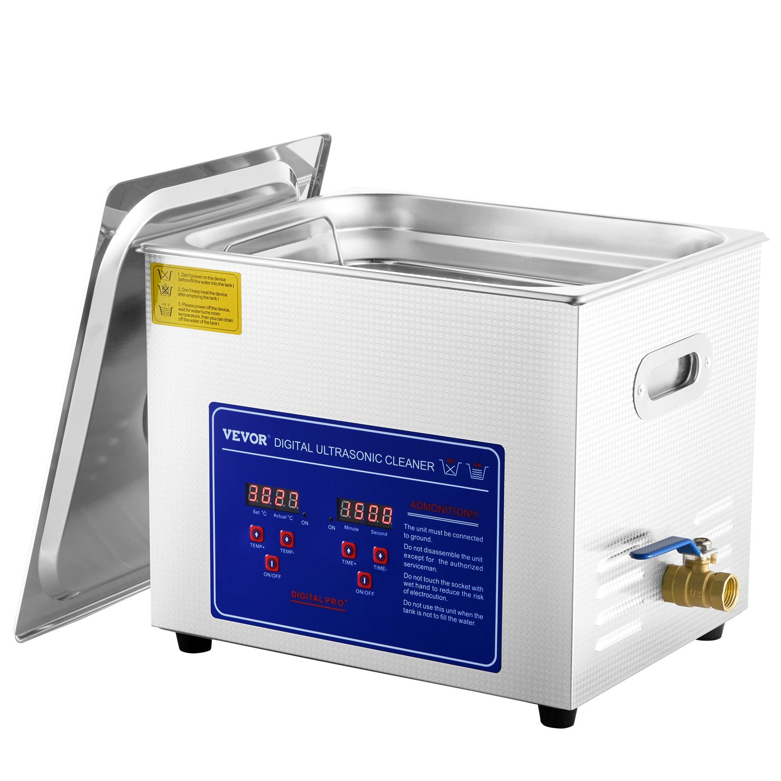 Jewellery Cleaners: VEVOR Ultrasonic Cleaner 10L Jewelry Cleaning with Digital Timer Ultrasonic Cleaning Machine for Jewellery Rings Watches Eyeglasses Dentures Coins Metal Parts Commercial and Home Use Silver