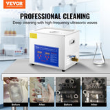 Jewellery Cleaners: VEVOR Ultrasonic Cleaner 10L Jewelry Cleaning with Digital Timer Ultrasonic Cleaning Machine for Jewellery Rings Watches Eyeglasses Dentures Coins Metal Parts Commercial and Home Use Silver