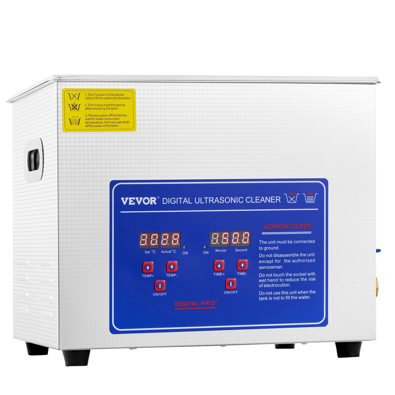 Jewellery Cleaners: VEVOR Ultrasonic Cleaner 10L Jewelry Cleaning with Digital Timer Ultrasonic Cleaning Machine for Jewellery Rings Watches Eyeglasses Dentures Coins Metal Parts Commercial and Home Use Silver