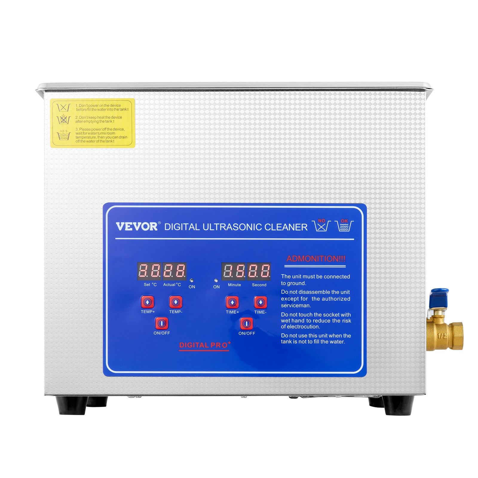 Jewellery Cleaners: VEVOR Ultrasonic Cleaner 10L Jewelry Cleaning with Digital Timer Ultrasonic Cleaning Machine for Jewellery Rings Watches Eyeglasses Dentures Coins Metal Parts Commercial and Home Use Silver
