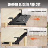 Desk Accessories: VEVOR Clamp on Keyboard Tray Under Desk, Desk Keyboard Tray Slide out with Sturdy No-drill C Clamp Mount, Large 26.8 x 11 inch Slide-out Computer Drawer for Typing in Home, Office Work