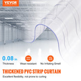 Curtains & Drapes: VEVOR Strip Curtain, 164' Length x 8" Width x 0.08" Thickness, Clear Ribbed PVC Curtain Strip Door Bulk Roll, Plastic Door Strips for Doorways of Supermarket, Garage, Warehouse, Barn, Pet Animal House