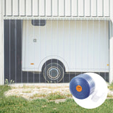 Curtains & Drapes: VEVOR Strip Curtain, 164' Length x 8" Width x 0.08" Thickness, Clear Ribbed PVC Curtain Strip Door Bulk Roll, Plastic Door Strips for Doorways of Supermarket, Garage, Warehouse, Barn, Pet Animal House