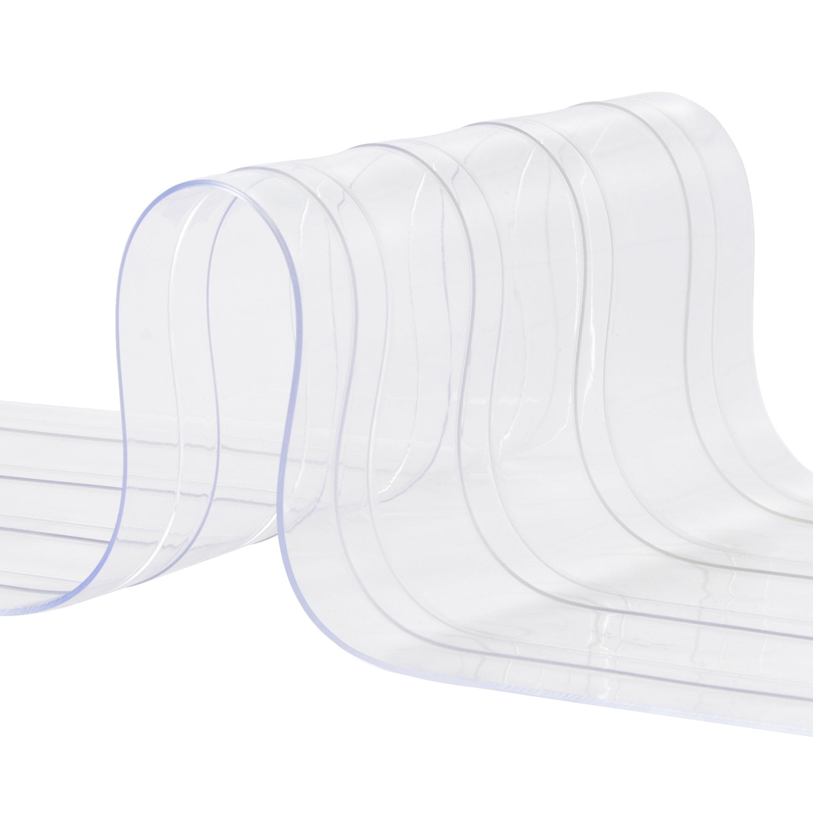 Curtains & Drapes: VEVOR Strip Curtain, 164' Length x 8" Width x 0.08" Thickness, Clear Ribbed PVC Curtain Strip Door Bulk Roll, Plastic Door Strips for Doorways of Supermarket, Garage, Warehouse, Barn, Pet Animal House