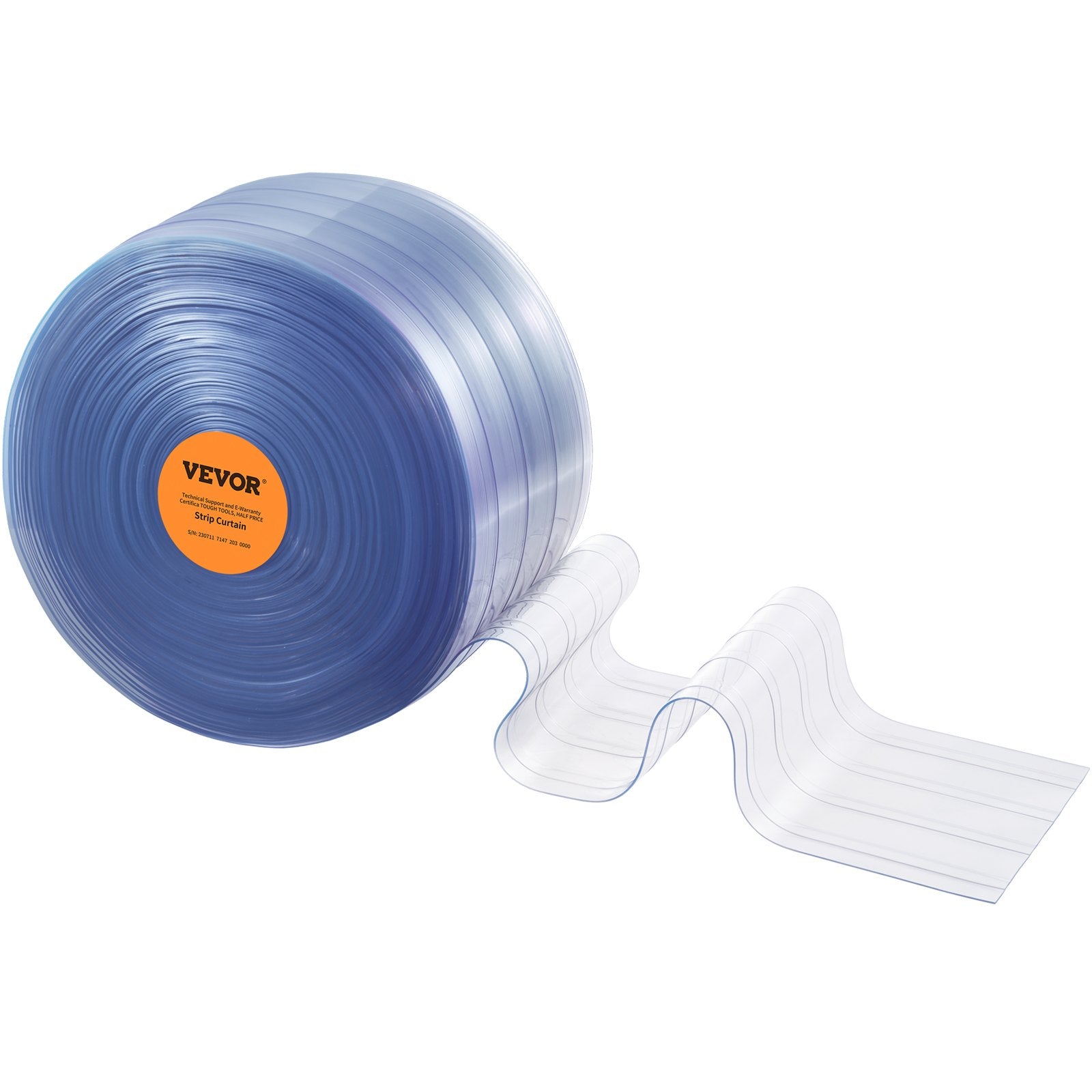 Curtains & Drapes: VEVOR Strip Curtain, 164' Length x 8" Width x 0.08" Thickness, Clear Ribbed PVC Curtain Strip Door Bulk Roll, Plastic Door Strips for Doorways of Supermarket, Garage, Warehouse, Barn, Pet Animal House