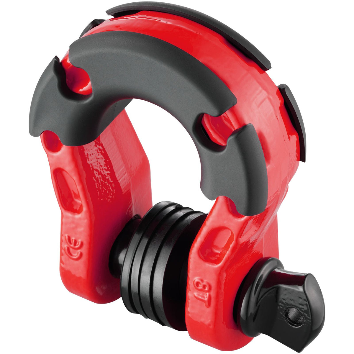 D-Ring Shackle, 2 Pack 19.05 mm Alloy Steel Shackles 30 Ton Break Strength with 22 mm Screw Pin, Isolators & Washers Kit, Heavy Duty Off Road Vehicle Recovery Shackle for Jeep and Truck, Red