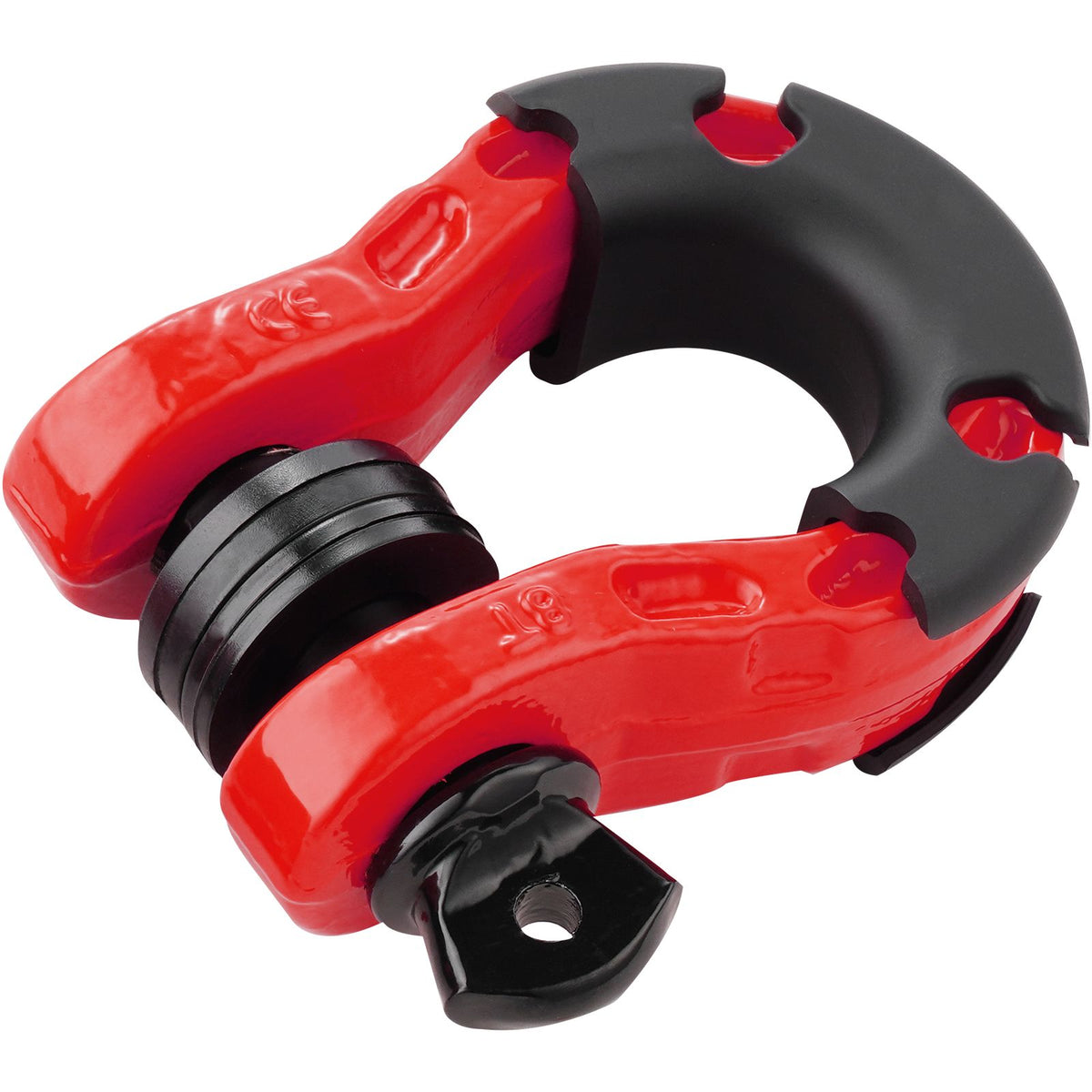 D-Ring Shackle, 2 Pack 19.05 mm Alloy Steel Shackles 30 Ton Break Strength with 22 mm Screw Pin, Isolators & Washers Kit, Heavy Duty Off Road Vehicle Recovery Shackle for Jeep and Truck, Red