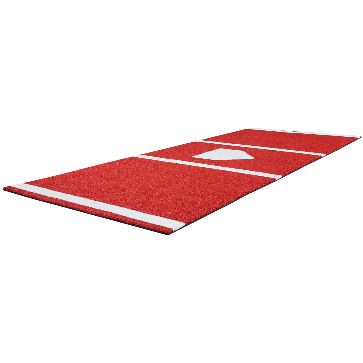 Baseball Hitting Mat, 300x116cm Batting Cage Mat, Batters Box Turf Mats, Softball Batting Practice Equipment with Home Plate and Anti Fade Turf, Portable Training Aid for Indoor Outdoor, Red