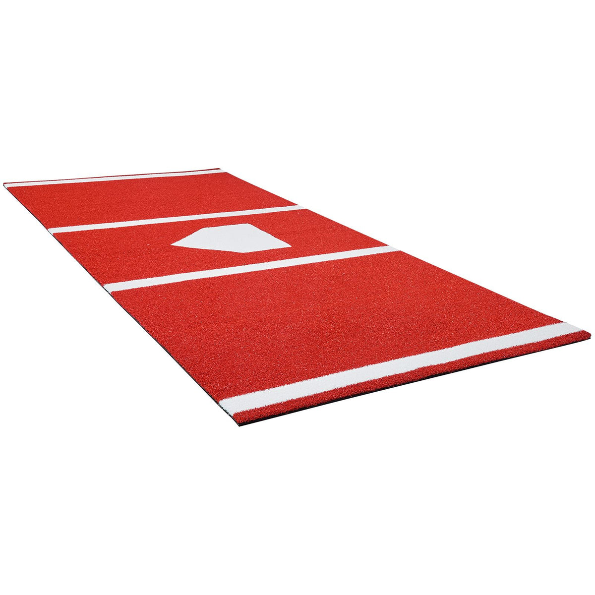 Baseball Hitting Mat, 300x116cm Batting Cage Mat, Batters Box Turf Mats, Softball Batting Practice Equipment with Home Plate and Anti Fade Turf, Portable Training Aid for Indoor Outdoor, Red
