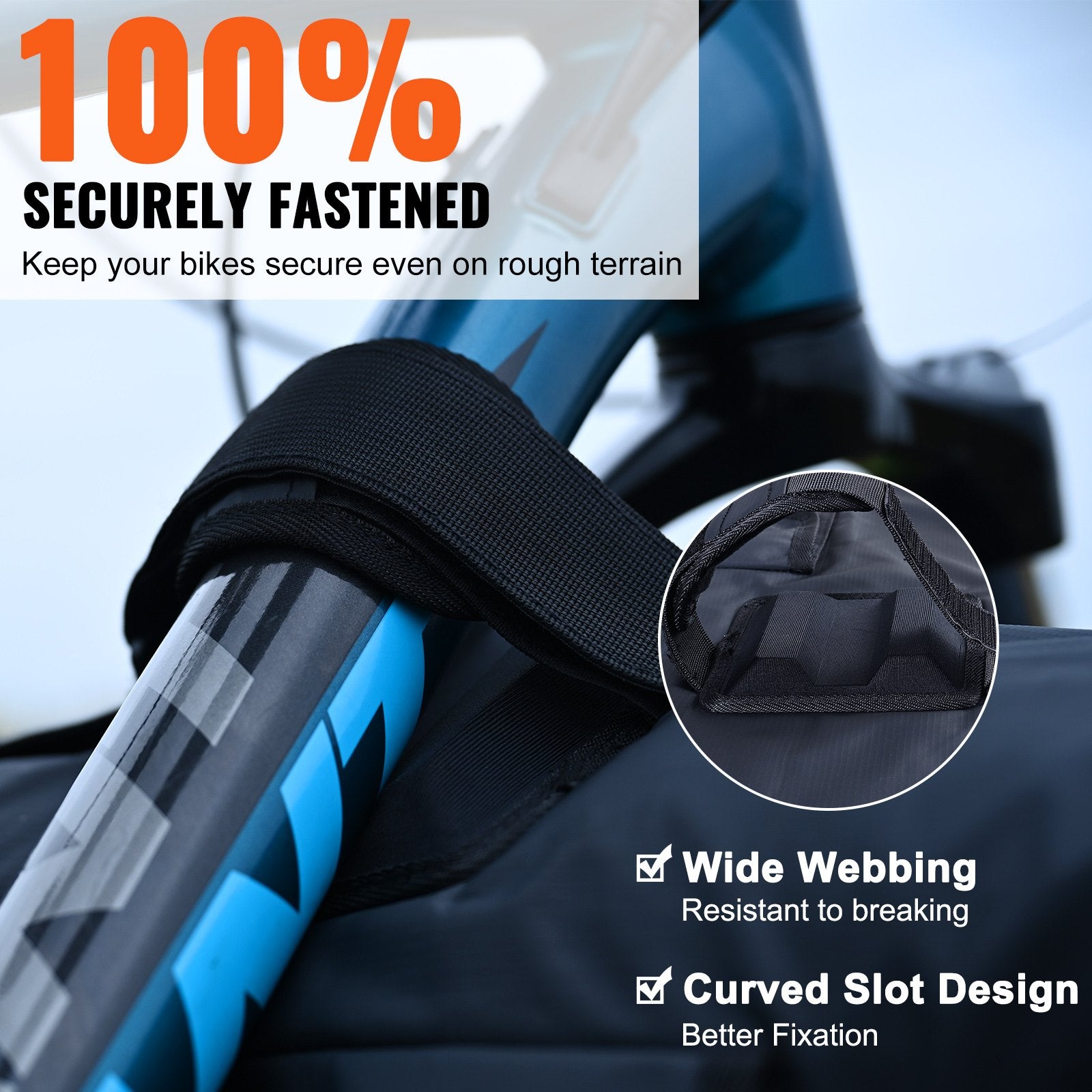 Bicycle Stands & Storage: VEVOR Tailgate Bike Pad, 62" Truck Tailgate Pad Carry 6 Mountain Bikes, Upgraded Grooves Tailgate Protection Pad with Reflective Strips and Tool Pockets, with Camera Opening for Most Pickup Trucks