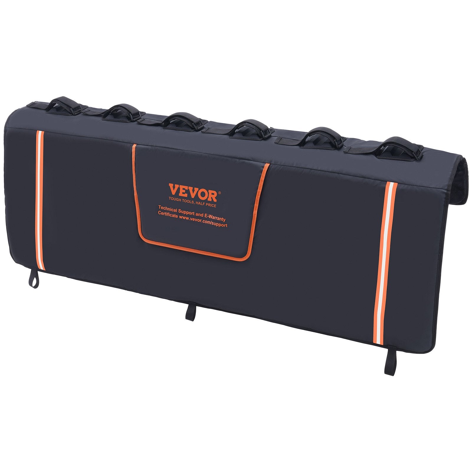 Bicycle Stands & Storage: VEVOR Tailgate Bike Pad, 62" Truck Tailgate Pad Carry 6 Mountain Bikes, Upgraded Grooves Tailgate Protection Pad with Reflective Strips and Tool Pockets, with Camera Opening for Most Pickup Trucks