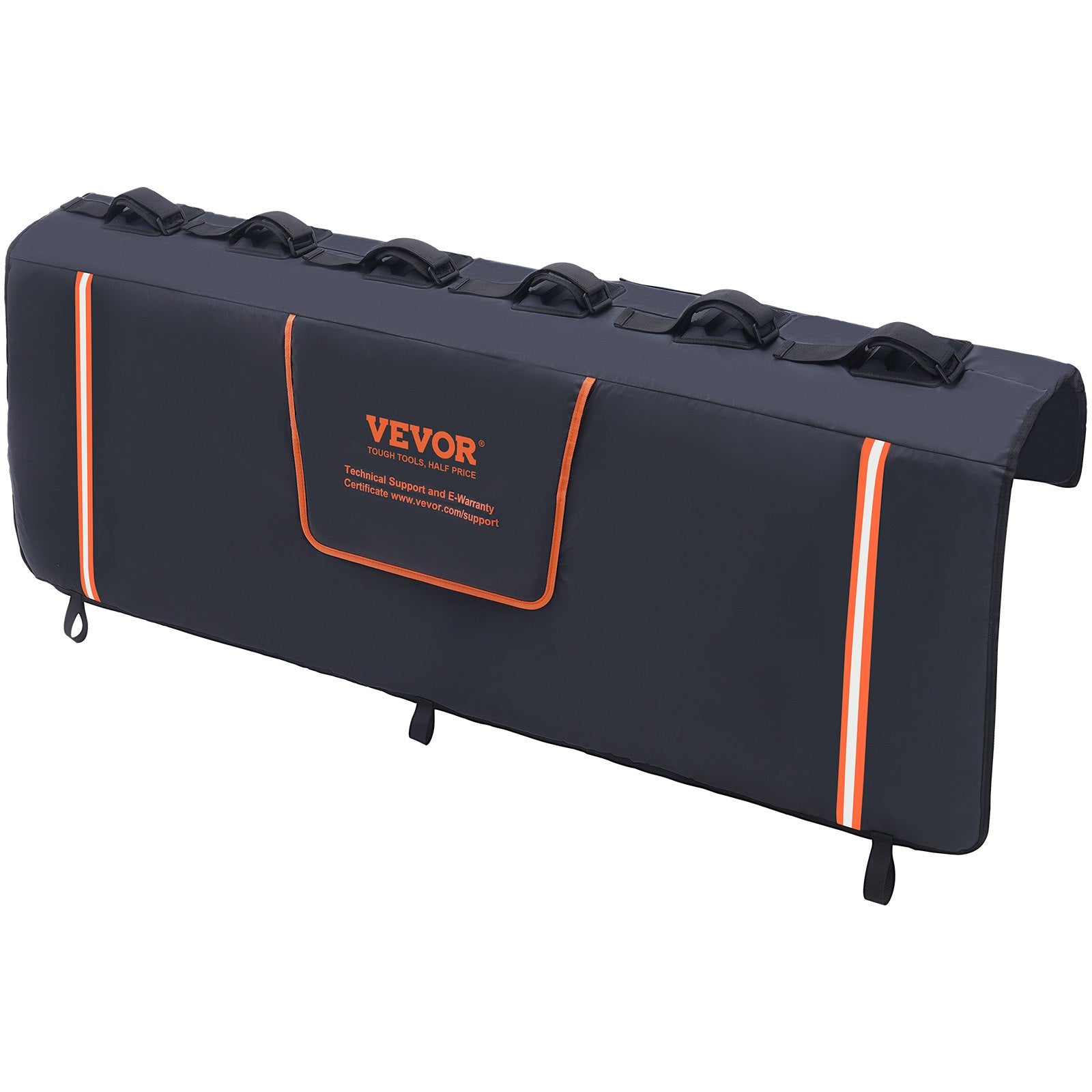 Bicycle Stands & Storage: VEVOR Tailgate Bike Pad, 62" Truck Tailgate Pad Carry 6 Mountain Bikes, Upgraded Grooves Tailgate Protection Pad with Reflective Strips and Tool Pockets, with Camera Opening for Most Pickup Trucks