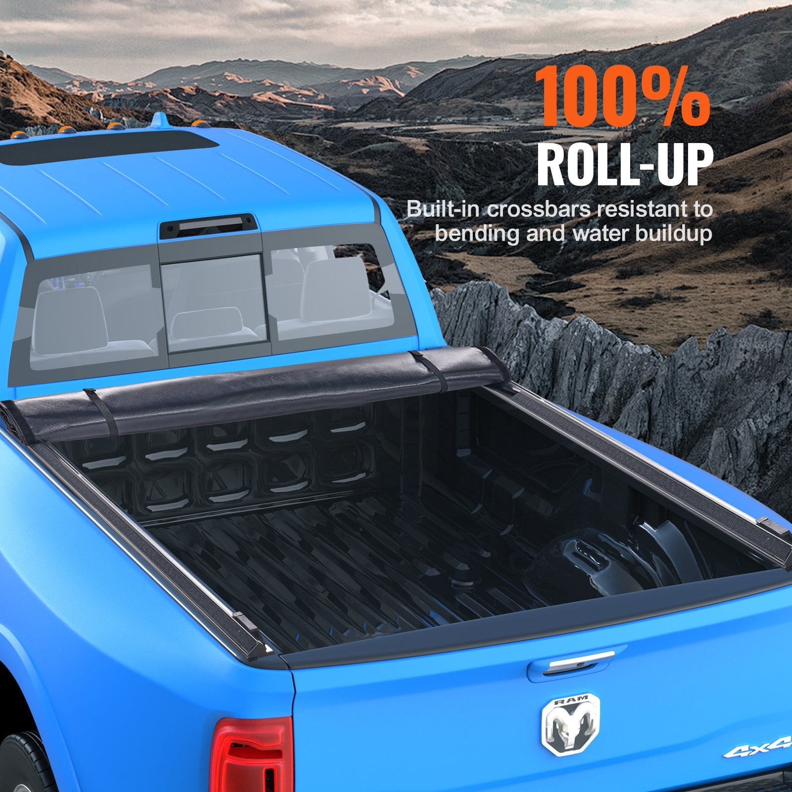 Caravan Accessories: VEVOR Truck Bed Cover, Roll Up Truck Bed Tonneau Cover, Compatible with 2002-2018 Dodge Ram 1500, 2003-2024 2500 3500, 2019-2024 Classic, for 6.4 x 5.5 ft Bed, Soft PVC material, Roll Up Tonneau Cover