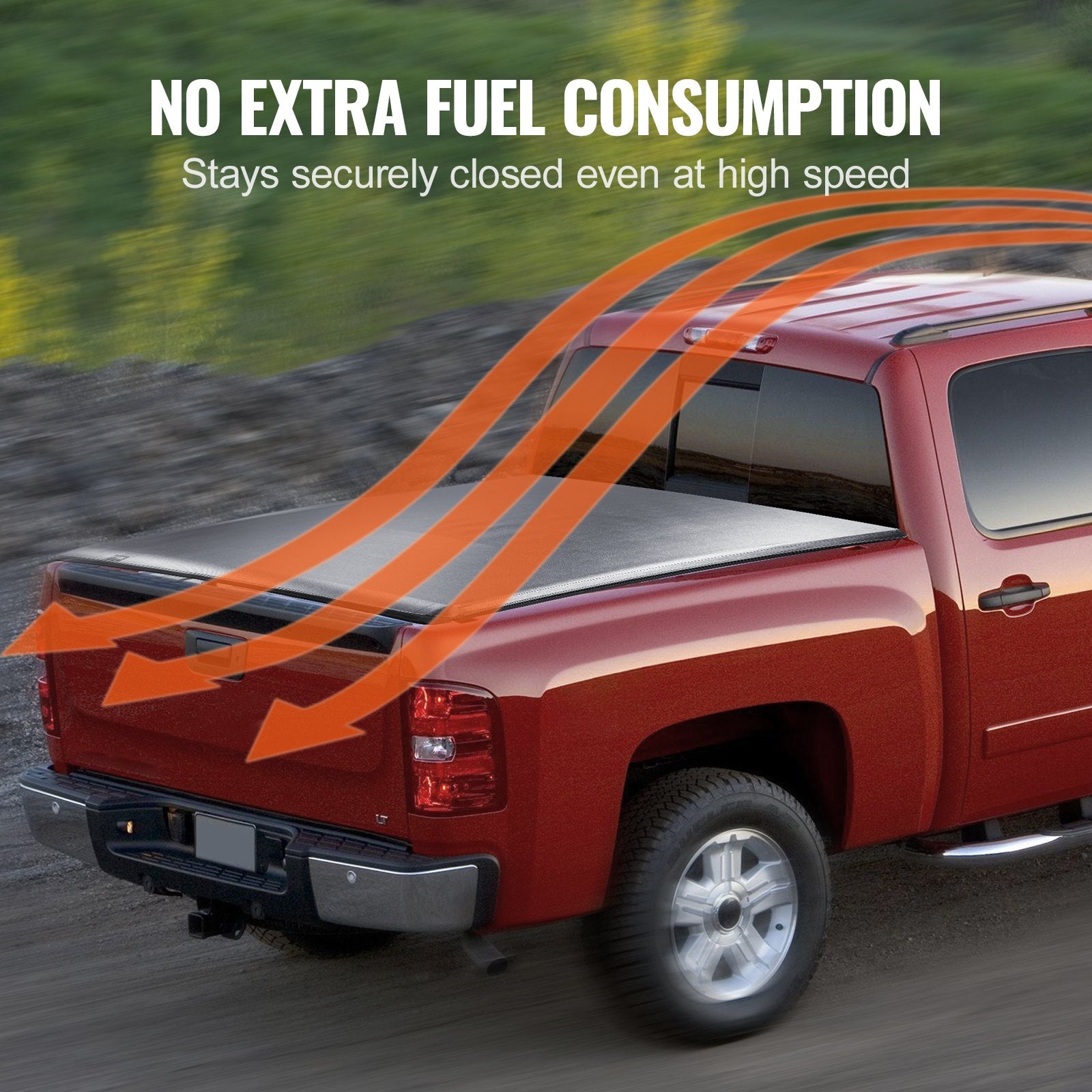 Truck Bed Cover, Roll Up Truck Bed Tonneau Cover, Compatible with 2019-2024 Chevy Silverado GMC Sierra 1500 (NOT FIT 19-24 Classic) Bed, for 1.8m x 1.6m Bed, Soft PVC, Roll Up Tonneau Cover