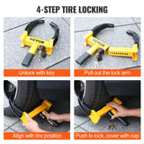 Automotive Repair & Speciality Tools: VEVOR Wheel Lock, 2 Packs Universal Wheel Clamp Lock, Adjustable Anti Theft Trailer Lock Wheel Clamp, Heavy-duty Steel Tire Lock for ATV RV SUV Car Golf Cart Boats Motorcycles, with 6 Keys