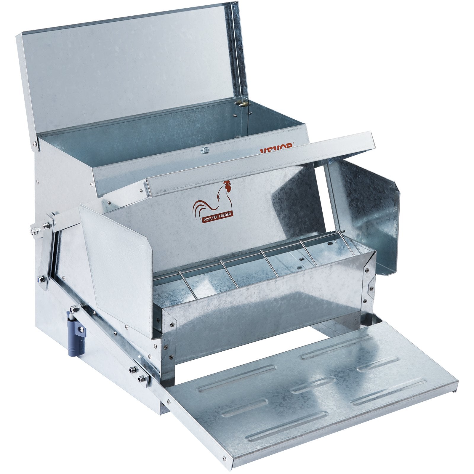 Farm Equipment: VEVOR Automatic Chicken Feeder Galvanized Steel Poultry Feeder 25 lb 10 Chickens