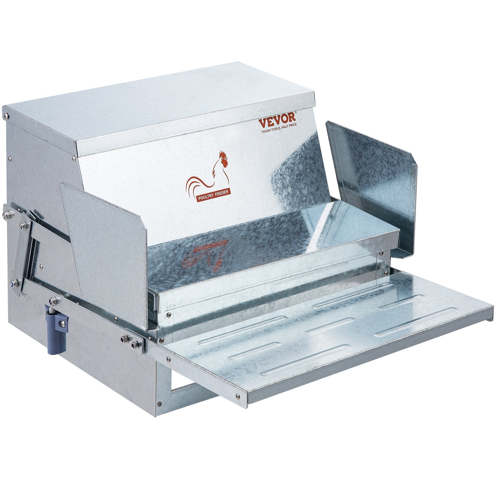 Farm Equipment: VEVOR Automatic Chicken Feeder Galvanized Steel Poultry Feeder 25 lb 10 Chickens