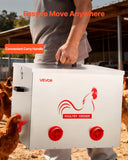 Cat Bowls, Feeders & Waterers: VEVOR Automatic Chicken Feeder, 38.56 kg Capacity, 6 Feeding Ports No-Waste Poultry Feeder with Built-In Divider, with Latch & Handle, Metal Construction, for Chickens Bantams Pheasants Poultry Coop