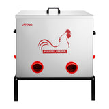 Cat Bowls, Feeders & Waterers: VEVOR Automatic Chicken Feeder, 38.56 kg Capacity, 6 Feeding Ports No-Waste Poultry Feeder with Built-In Divider, with Latch & Handle, Metal Construction, for Chickens Bantams Pheasants Poultry Coop