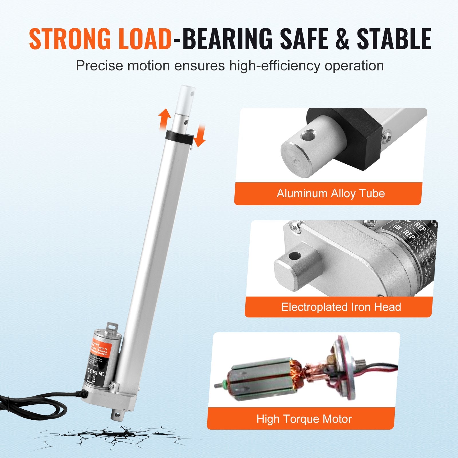 Animal Traps: VEVOR Linear Actuator 12V, 12 Inch High Load 330lbs/1500N Linear Actuator, 0.19"/s Linear Motion Actuator with Mounting Bracket and IP54 Protection