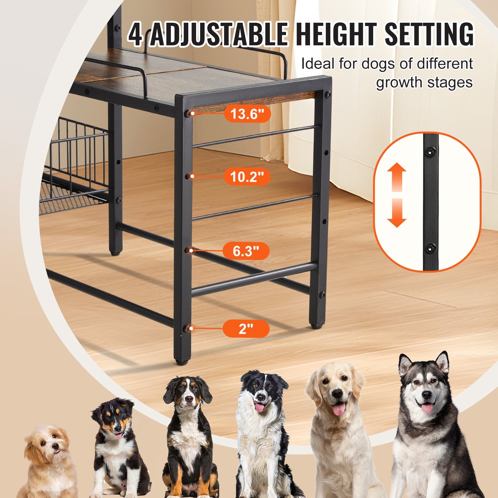 Dog Bowls, Feeders & Waterers: VEVOR Pet Feeding Station with Storage Dog Food & Toy Organizer Raised Dog Bowls