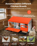 Coop & Hutch Accessories: VEVOR Chicken Nest Box, 3-Compartment, 15 to 30 in Stable & Corrosion-Resistant Metal Nesting Boxes with Inclined Nesting Boxes, Bottom Holes & Resting Platform, Fit for Different Chicken Breeds