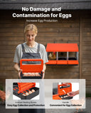 Coop & Hutch Accessories: VEVOR Chicken Nest Box, 3-Compartment, 15 to 30 in Stable & Corrosion-Resistant Metal Nesting Boxes with Inclined Nesting Boxes, Bottom Holes & Resting Platform, Fit for Different Chicken Breeds